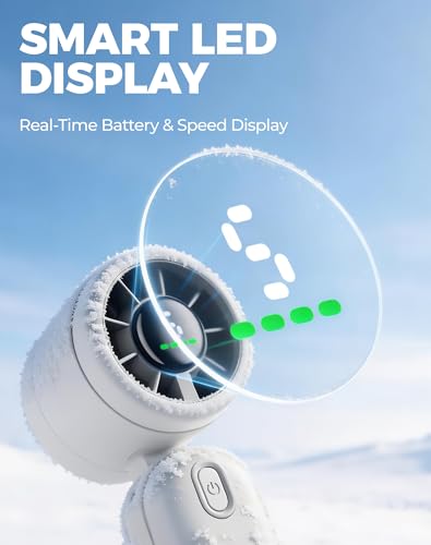 Diveblues Mini Handheld Fan, 30ft/s Portable Turbo Fan [12H Max Cooling], 4000mAh Personal Fan with LED Display, 3-in-1 Hand Held/Neck/Desk Fan for Travel, Cruise, Disney Essentials - color: Pearl White