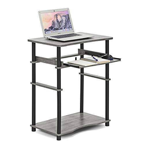 Furinno 10016GYW/BK Home Laptop Notebook Computer Desk, French Oak Grey/Black - color: French Oak Grey/Black, size: 16 Inch