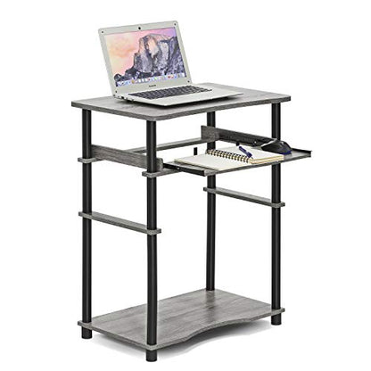Furinno 10016GYW/BK Home Laptop Notebook Computer Desk, French Oak Grey/Black - color: French Oak Grey/Black, size: 16 Inch
