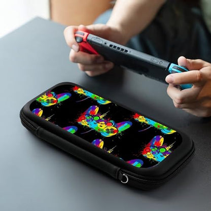 PPIKTC Game Carrying Bag Compatible with Nintendo Switch, Video Game Gaming Portable Game Pouch with 15 Games Cartridges and Protective Hard Shell Case - color: Design (217)