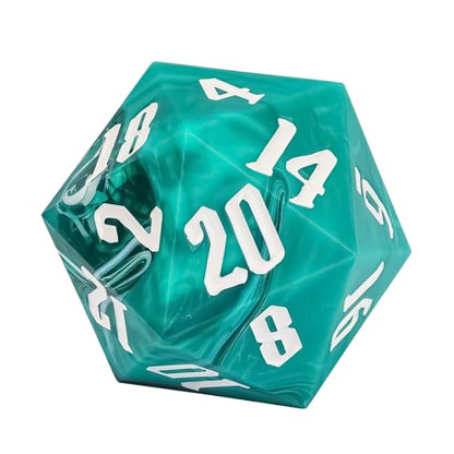 55mm 20 Sided DND Dice, Giant D20 D&D Polyhedral Dice Large D20 with Die Gift Box for RPG Table Games (Green with White/White Number) - color: Green With White/White Number