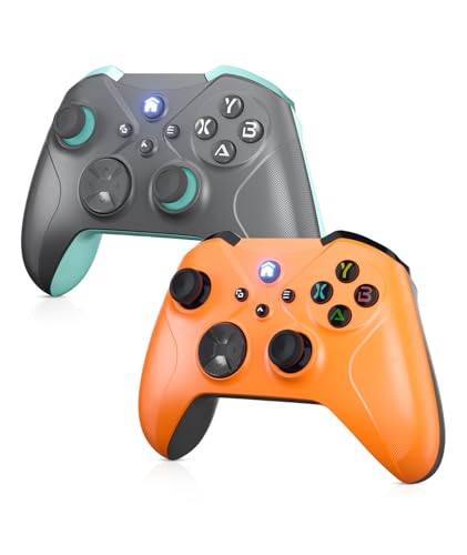 Dinosoo Wireless Controller for Xbox One/Series X|S & PC, Bluetooth, 2 Vibration Motors, TURBO, Macro, 3.5mm Headphone Jack Orange+Gray - Upgrading with a PC before connecting to X-box