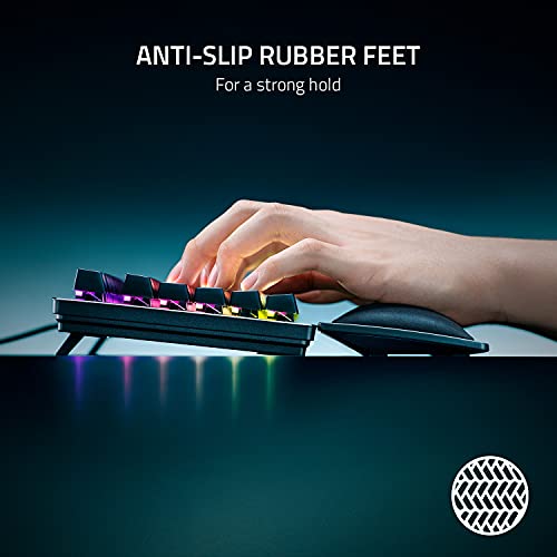 Razer Ergonomic Wrist Rest for Mini Keyboards: Plush Leatherette Memory Foam Cushion - Anti-Slip Rubber Feet - size: Mini Keyboard, style: Memory Foam