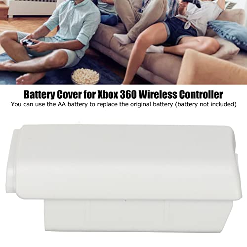 Game Console 360 Battery Cover, Wireless Controller Replacement ABS Plastic Shell Case for Game Console 360 Controller Battery Pack, Durable (White) - color: White