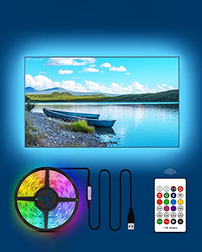 TV Backlight 55 inch, 11.5Ft Led Strip Lights USB Powered with Remote -Curve Design Sync on/Off with TV, Changing LED Background Bias Lighting for Living Room Decor, Gaming Decor - size: for 50-55inch