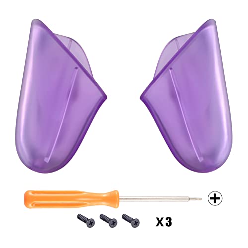 eXtremeRate Clear Atomic Purple Replacement Handle Grips for Nintendo Switch Pro Controller, DIY Hand Grip Shell for Nintendo Switch Pro - Controller NOT Included - color: Clear Atomic Purple