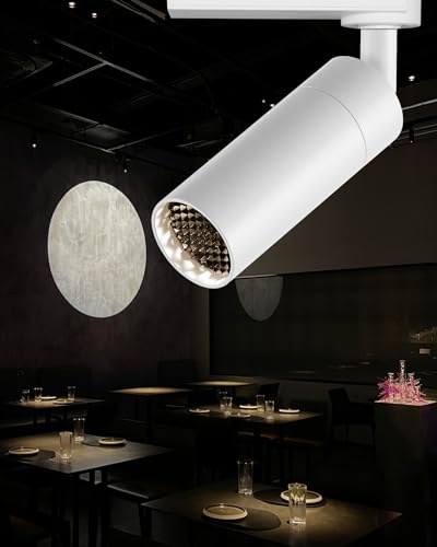 LED Track Lighting Heads Compatible with H Type 4-Wire Rail Ceiling Spotlight for Indoor Cafe Bar Dining Room Restaurant Lighting - color: 4-Wire Track-White, size: 7W-2700K