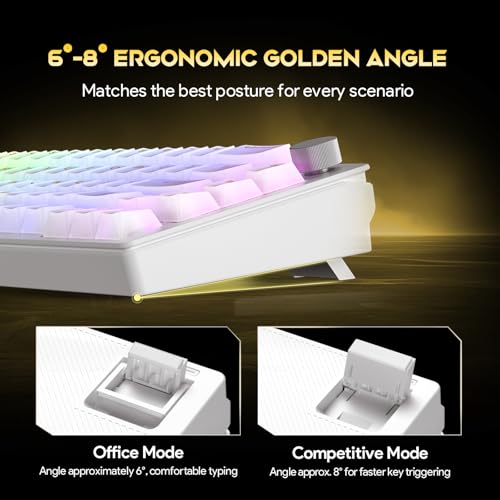 x FURYCUBE 68% Mechanical Gaming Keyboard with RGB Backlit, Wired Keyboard Volume Knob Gasket Mount with PBT Keycaps,Pre-lubed Linear Switches, Hot-Swap Creamy Keyboard, for FPS Games - color: Cream White