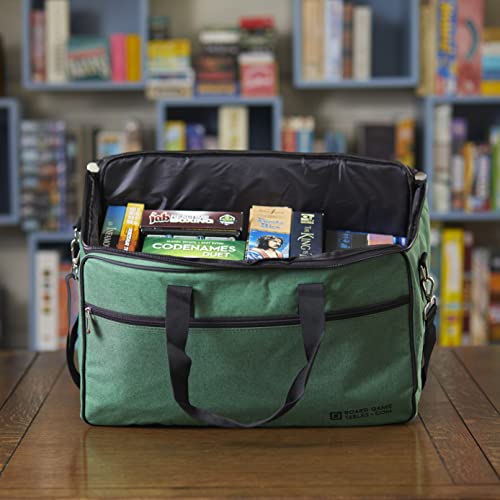Board Game Bag, [Backpack/Shoulder Strap/Luggage Slip] | Padded Board Game Carrier (Fern Green)
