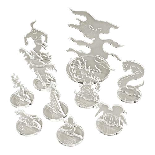LITKO Invisible Monster Markers | Compatible with D&D & Pathfinder | Ten transparent stand-ins: fey, fiend, wraith & more invisible foes | 25mm, glue assembly