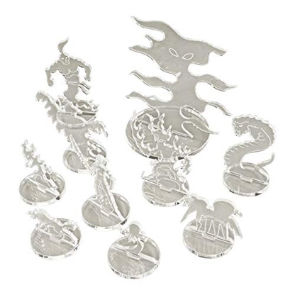 LITKO Invisible Monster Markers | Compatible with D&D & Pathfinder | Ten transparent stand-ins: fey, fiend, wraith & more invisible foes | 25mm, glue assembly