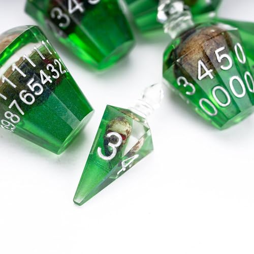 7PCS Potion DND Dice Set,Transparent Sharp Edge Dice Set D&D RPG Polyhedral Dice,for TTRPG Games Roleplaying Games.(Green Skull) - color: Green Skull