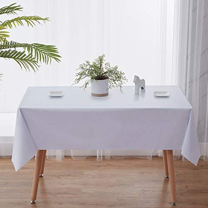 NLMUVW White Square Vinyl Tablecloth Heavy Duty, Small PVC Table Cloth Wipe Clean Table Cover for Kitchen Dining Picnic, 42 x 42 inch - color: White, size: 42" x 42" (Square)