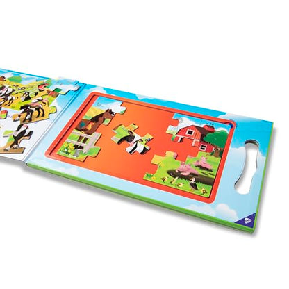 Melissa & Doug Take-Along Magnetic Jigsaw Puzzle Set – On the Farm (2 x 15 Piece) Travel Activity Toy for Preschoolers and Kids Ages 3+ - FSC Certified (Pack of 12) - size: 8.5 x 7.25 x 0.3 inches (Pack of 12), style: Farm