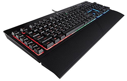 Corsair K55 RGB Gaming Keyboard – IP42 Dust and Water Resistance – 6 Programmable Macro Keys – Dedicated Media Keys - Detachable Palm Rest Included (CH-9206015-NA) , Black - color: Black, style: K55