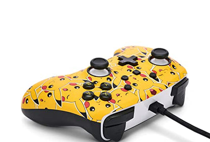 PowerA Enhanced Nintendo Switch and Switch 2 Wired Controller - Pikachu Moods, Gamepad, game controller, wired controller, officially licensed - color: Pikachu Moods