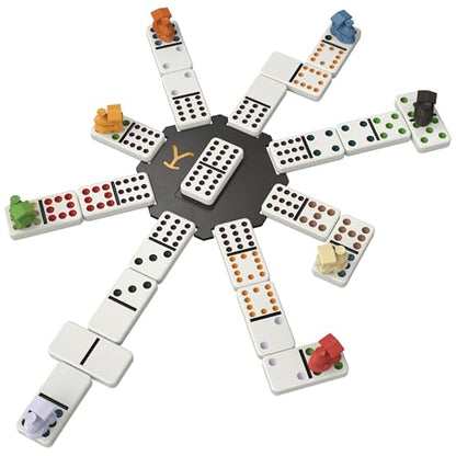 Spin Master Games Yellowstone Mexican Train Dominoes Classic Game | Fun Family Game, Yellowstone Themed Trains, Includes 91 Double-12 Dominoes & Wood Storage Case, 2-8 Players, Ages 8+