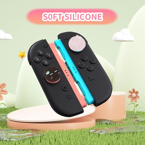 Kitty Switch 2 Joycon Thumb Grips Caps, 4 PCS Cute Kawaii Cat 3D Silicone Analog Thumbstick Button Cover Compatible with Nintendo Switch 2 Joystick Caps - color: Multicolor Cat for NS2