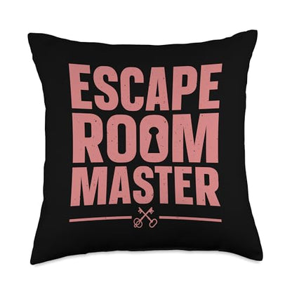 Funny Escape Room Art for Men Women Escape Game Escape Room Throw Pillow - size: 18x18
