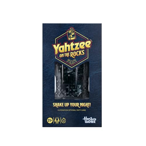 Hasbro Gaming Yahtzee On the Rocks Dice Game | Adult Party Game with Fun Challenges for Ages 21+ | 2 to 6 Players | 20 Mins. | Great Gifts for Adults