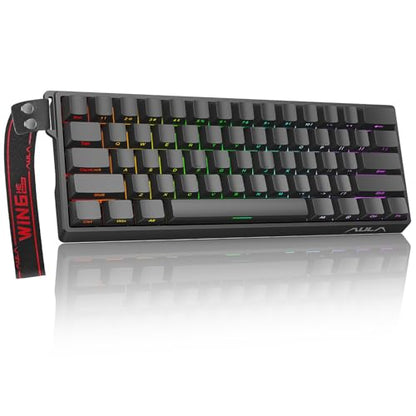 WIN60 HE 60% Mechanical Keyboard Wired, Hall Effect Gaming Keyboard Magnetic Switch Hot Swappable, Adjustable Actuation Rapid Trigger 8000Hz Polling Rate, RGB Keyboard - color: WIN60 Side-printed Black