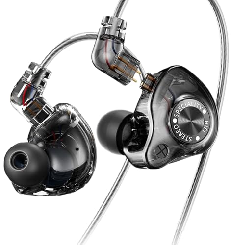 Wired IEM Earbuds,S28 Gaming Headphones with 10mm Dynamic Driver for Deep Bass & Crystal Clear Hi-Res Sound,in-Ear Monitor with Detachable Cable for Gaming,Musicians, Singers - color: Black, size: 3.5mm