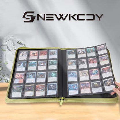 Snekdy premium 1024-pocket trading card binder, 16-pocket cards album, waterproof PU-leather Cover album with side loading, holds gaming, baseball, basketball & sports cards (Cyan) - color: Cyan