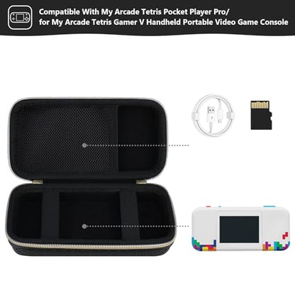 Supmay Hard Travel Case for My Arcade Tetris Pocket Player Pro, Strategic Puzzle Games, Portable Video Game System Handheld Game Protection Case with Mesh Pocket for Batteries and USB Cable, Black - color: Black Star