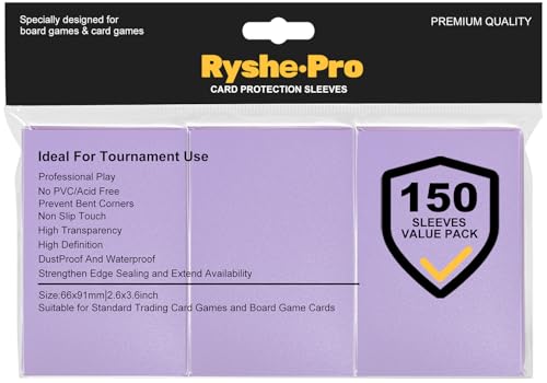 Premium Card Sleeves, 150 Sleeves 2.6''x3.6''(66x91mm) Compatible with Standard Sized Trading Card, Fit for MTG PTCG Game Card, Baseball Card, Sport Card (Lavender) - color: Lavender, size: 150 Matte Sleeves