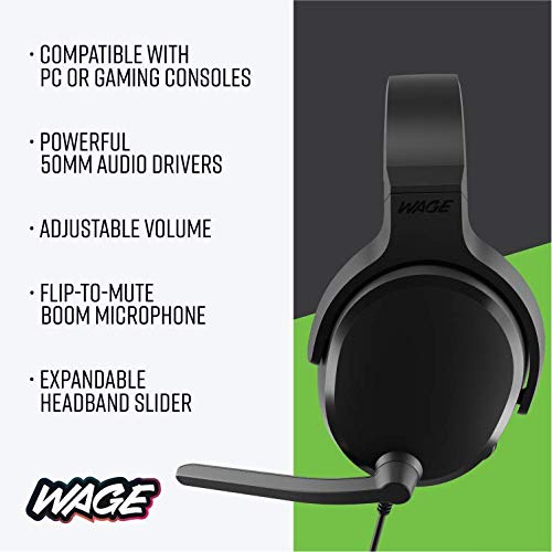 Wage Universal Gaming Headset - Black/Green (WMANY-N080) - color: Black/Green, style: Wage