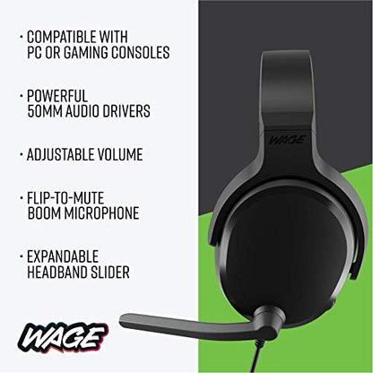 Wage Universal Gaming Headset - Black/Green (WMANY-N080) - color: Black/Green, style: Wage