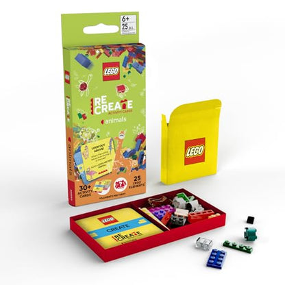 LEGO Recreate Activity Cards – Animals | Creative Building Game with 30+ Activity Cards & 25 LEGO Elements | Ages 6+ - style: Animals