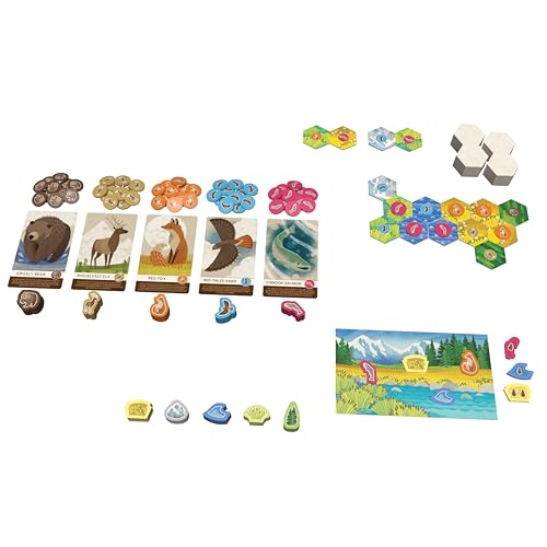 Cascadia Junior, Board Game for Kids Based on the Award-Winning Cascadia | 2-4 Players, Ages 6+, 30 Mins, Teaches Pattern Matching