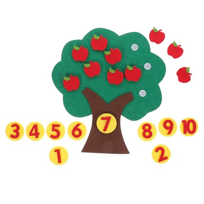 Felt Number Tree Counting Toy, DIY Non-Woven Math Board Set for Kids, Preschool Addition and Subtraction Learning Game, Toddler Early Education Classroom Supplies for Home and Kindergarten