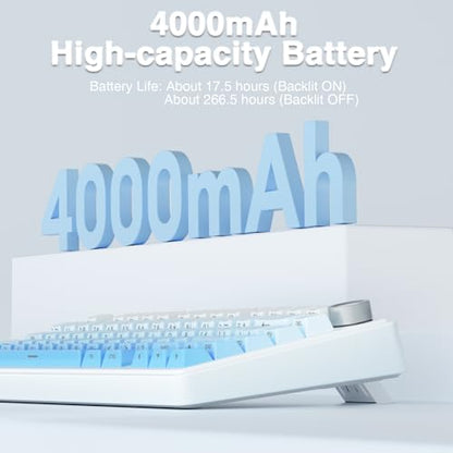 AULA F75 Pro Wireless Mechanical Keyboard,75% Hot Swappable Custom Keyboard,RGB Backlit,Pre-lubed Linear Switches,Side Printed PBT Keycaps Mechanical Gaming Keyboards,Gradient Blue - color: F75 Pro-Gradient Blue