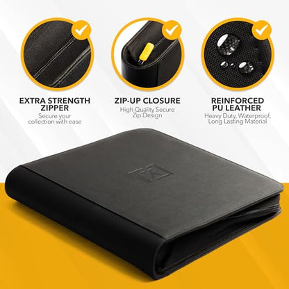 X PRO Graded Card Binder - Holds 60 Graded Slabs, Suitable for PSA and CGC Slabs | 6 Pocket Slab Binder Design | Ringless PSA Slab Binder | PSA Slab Case | Graded Card Holder for Long Term Storage - color: Carbon Black