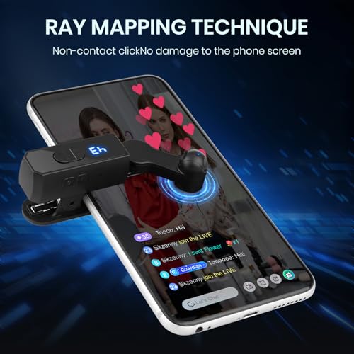 Shker Recharge Auto Clicker for TikTok,iPhone iPad Apps,Game,Live(Black) | 107 Adjustable Speeds,Fast Click Simulation Finger Continuous Click
