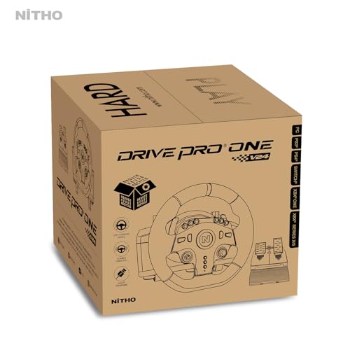 Nitho Drive Pro ONE V24 Racing Wheel with Pedals, 270° Gaming Steering Wheel Compatible with PC, PS4, Xbox One, Xbox Series X|S and Switch, Driving Simulator for Racing Games