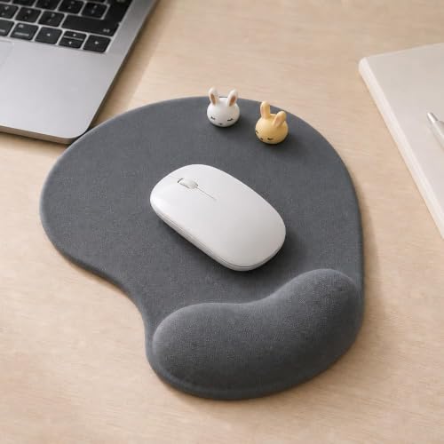 Office Mousepad with Gel Wrist Support - Ergonomic Gaming Desktop Mouse Pad Wrist Rest - Design Gamepad Mat Rubber Base for Laptop Computer -Silicone Non-Slip Special-Textured Surface (09Dark Grey) - color: 09Dark Grey