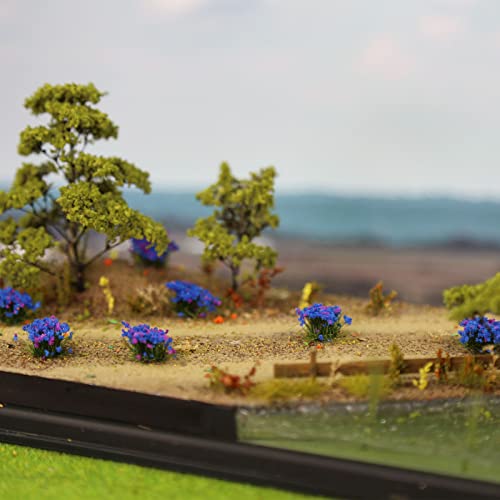 Miniature Vegetation Bushy Shrubs Tuft Flowers with Model Bases War Game DIY Railway Terrain Scenery (D) - color: D