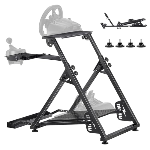 VEVOR Racing Wheel Stand, Adjustable & Foldable Simulator Stand for Logitech G923 G920 G29 G27, Thrustmaster T300RS TX F458 T500RS T3PA-PRO(F1/GT) Gaming Cockpit,Pedals Simulator NOT Included - size: X-shaped Pro