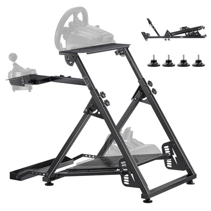 VEVOR Racing Wheel Stand, Adjustable & Foldable Simulator Stand for Logitech G923 G920 G29 G27, Thrustmaster T300RS TX F458 T500RS T3PA-PRO(F1/GT) Gaming Cockpit,Pedals Simulator NOT Included - size: X-shaped Pro