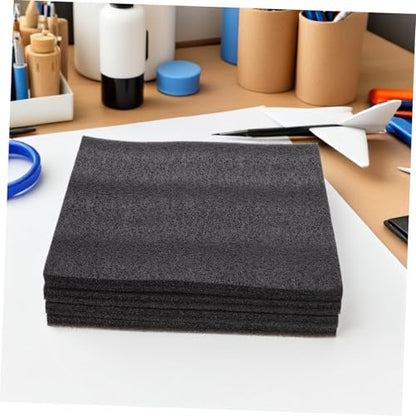4 Pcs Black Polyethylene Foam Sheets 11.8x11.8x0.4 Inch Cuttable Packing Foam Inserts for Toolbox Drawers, Cushioning Protection, and Storage Organization