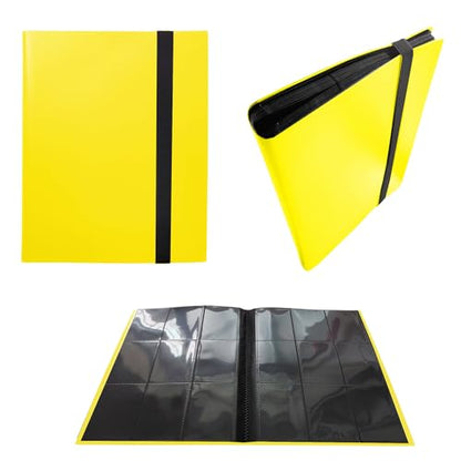 9 Pocket Trading Card Binder Holder, Collection Card Album with Sleeves, Protection Trading Cards - 20 Pages - Put up to 360 Cards (Yellow) - color: Yellow, size: 360-Pockets