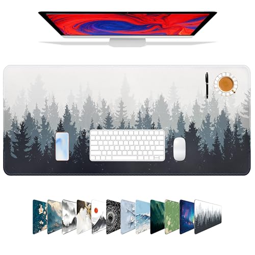 Galdas Mouse Pad For Gaming,Forest Background Pattern XXL XL Large Mouse Mat Long Extended MousePad Desk Mat Non-Slip Rubber Mice Pads Stitched Edges Thin (31.5 x 11.8 x 0.12 Inches) Tree - color: Tree