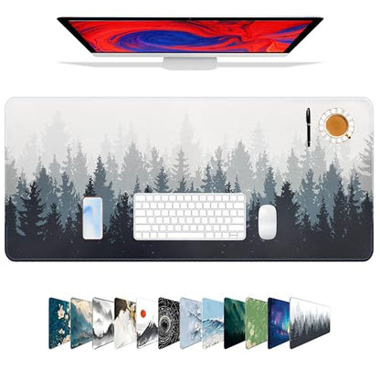 Galdas Mouse Pad For Gaming,Forest Background Pattern XXL XL Large Mouse Mat Long Extended MousePad Desk Mat Non-Slip Rubber Mice Pads Stitched Edges Thin (31.5 x 11.8 x 0.12 Inches) Tree - color: Tree