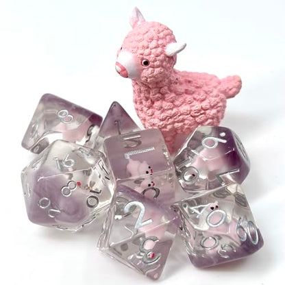 Sage's Portal Animal Familiars Resin DND Dice Set Polyhedral Dice Set for Dungeons and Dragons RPG Pathfinder Tabletop TTRPG (Llama+ Figurine) - color: Llama + Mini Figure, style: Dice Set +Mini Figure