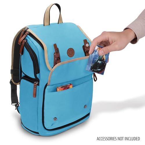 ENHANCE Designer Edition TCG Backpack - MTG Deck Bag Card Binder Space, TCG Deck Box Storage, MTG Playmat Holder - Card Storage Compatible with Magic the Gathering, Pokemon, Lorcana (Canvas Blue) - color: Canvas Blue