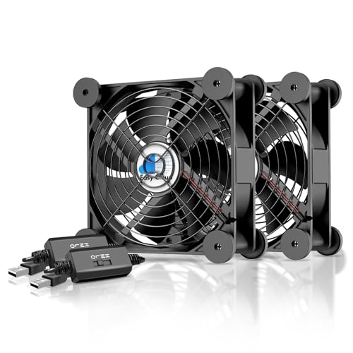 120mm USB Fan, USB Computer Fan with 3 Speeds Controller Small PC Cooling Fans for Cabinet Case Server TV Receiver Router DVR Xbox Cooler, 2Pcs - style: 2 Pcs