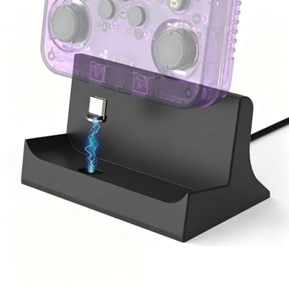 Magnetic Charging Dock for R36S Handheld Game Console, Desktop Charger Base with Anti Slip Stand, Type-C Charging Station for R36S Retro Game Console